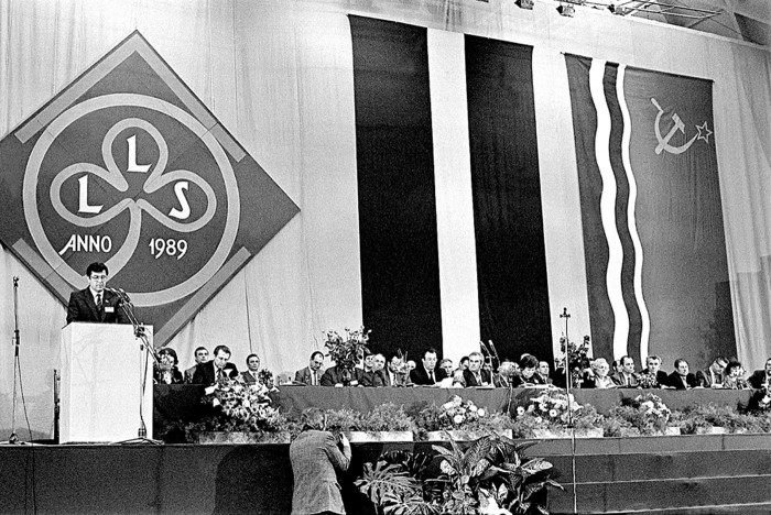 Foto: Juris Krieviņš. Latvijas Lauksaimnieku savienības dibināšanas kongress 1989. gada 15. aprīlī
