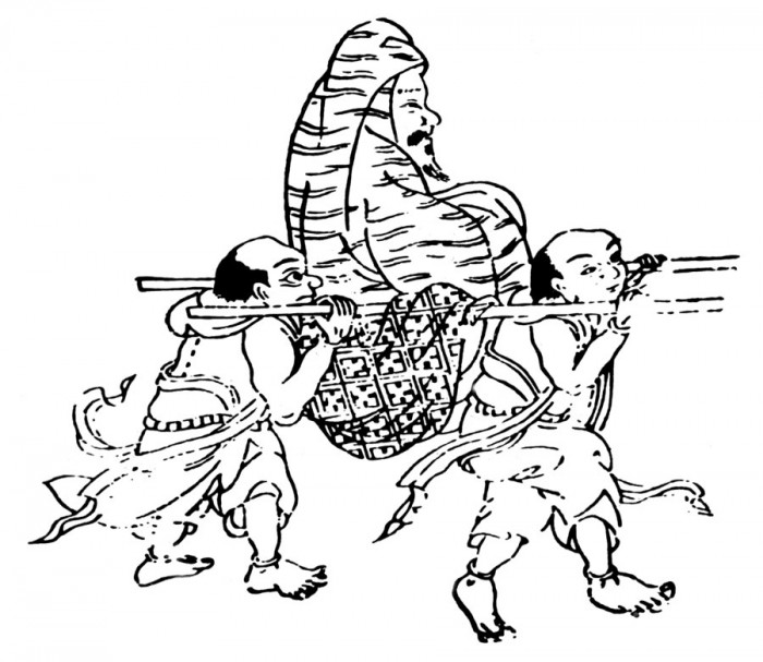 Svešzemnieki (Ķīniešu kokgrebums no attēliem trim apriņķiem. 1609)