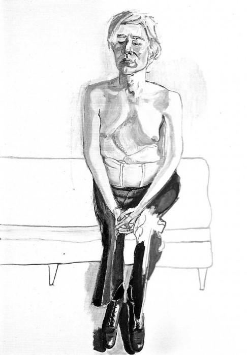 Alise Nīla. Endija Vorhola portrets. Eļļa uz audekla, 1970. (Foto: vitnijas Amerikāņu mākslas muzeja īpašums)