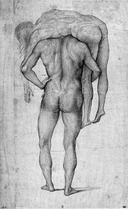 Luka Sinjorelli. Vīrietis nes līķi uz pleciem, ap 1500