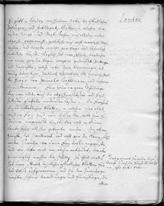 Nikolausa fon Himzela dienasgrāmatas faksimils. Par preses brīvību Anglijā