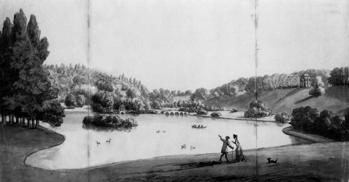Koplstons Vorijs Bampfīlds. “Staurhedas parka ezers”, ap 1780