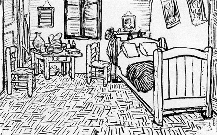 Vinsenta guļamistaba Arlā. 1888