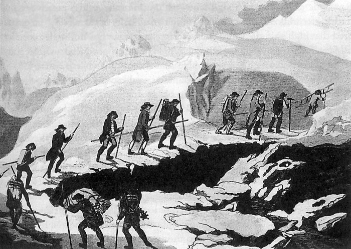 Orass Benedikts de Sosīrs kāpj Monblānā 1787. gada 3. augustā
