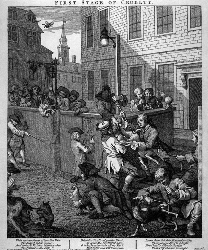Viljama Hogārta gravīra Četras cietsirdības pakāpes I (1751) (No grāmatas