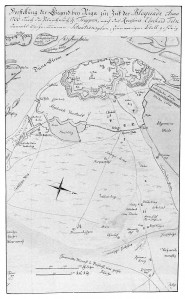 Johans Kristofs Broce. “Vorstellung der Gegend bey Riga zur Zeit der Bloquade Anno 1700 durch die Polnisch Sächßischen Truppen” (Karte no grāmatas