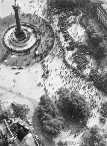 Demonstrācija Bastīlijas laukumā 1968. gada 29. maijā. Municipālās policijas foto