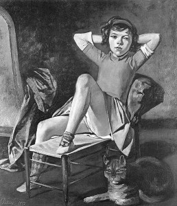 Balthuss. Meitene un kaķis, 1937 (No grāmatas Surrealist Painting, Phaidon, Oxford)