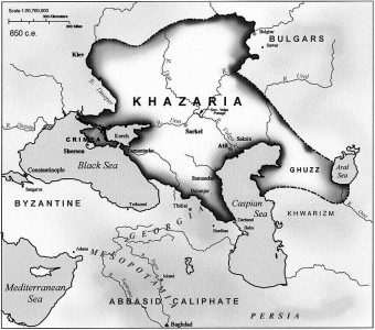 Hazārijas impērijas teritorija ap 850. gadu