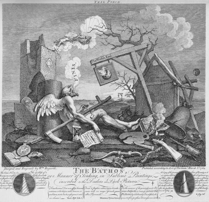 Viljams Hogārts. Pēclapa jeb The Bathos. 1764. Ednrjū Edmundsa kolekcija, Londona.