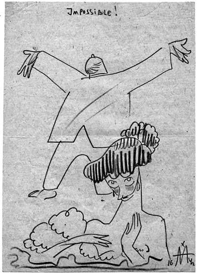 "Idee sur la musique", Sergeja Eizenšteina zīmējums (No Rakstniecības un Mūzikas muzeja fondiem)