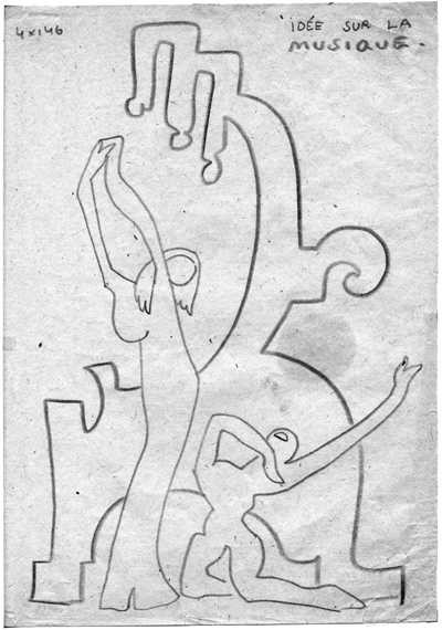 "Impossible", Sergeja Eizenšteina zīmējums (No Rakstniecības un Mūzikas muzeja fondiem)